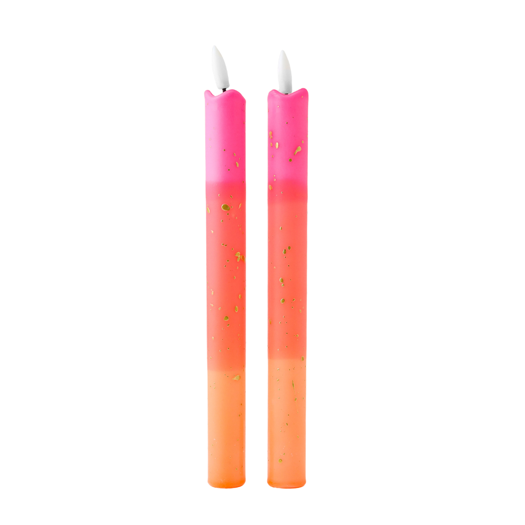 ORANGE PINK LED Stearinlys med timer