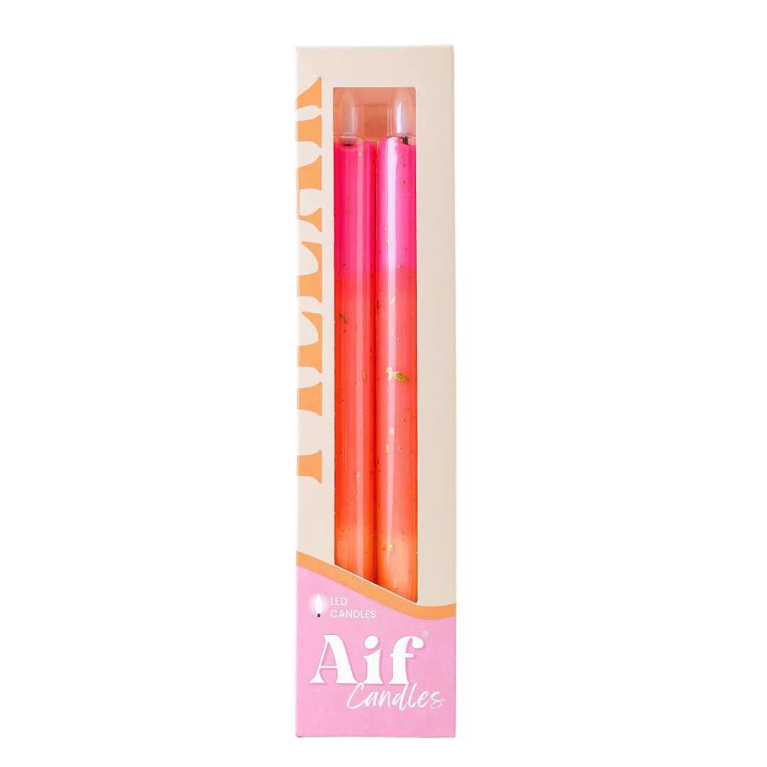 ORANGE PINK LED Stearinlys som gave