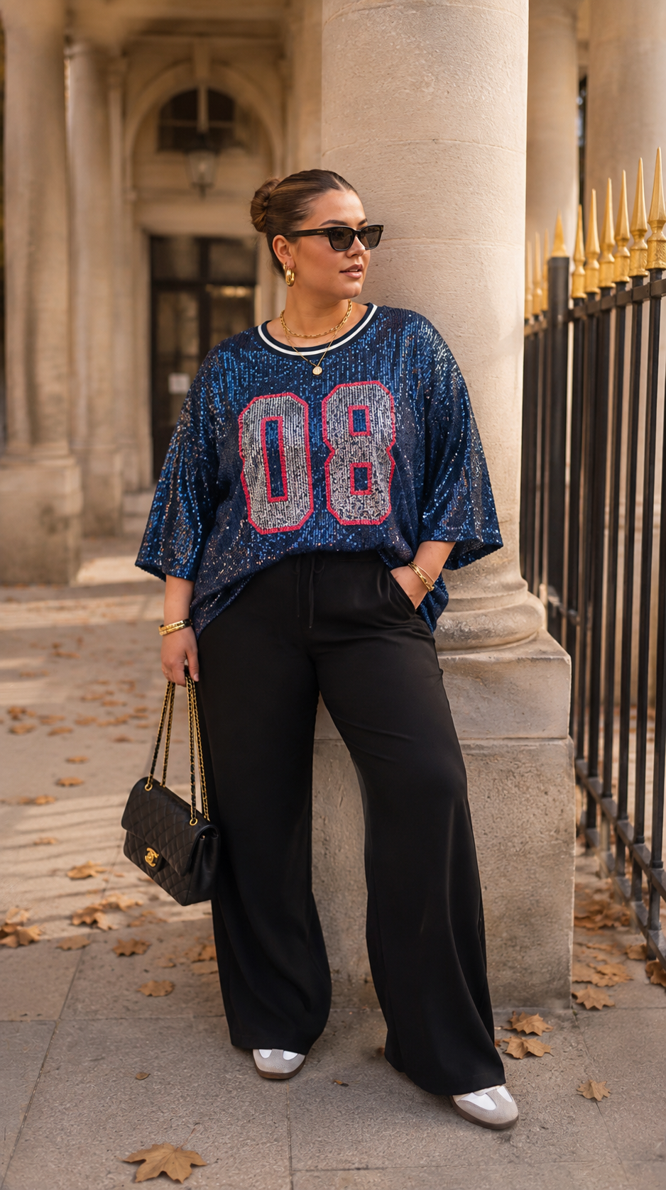 OVERSIZED 08 MARINEBLÅ Paliet Top