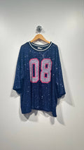 OVERSIZED 08 MARINEBLÅ Paliet Top str 42 - 48