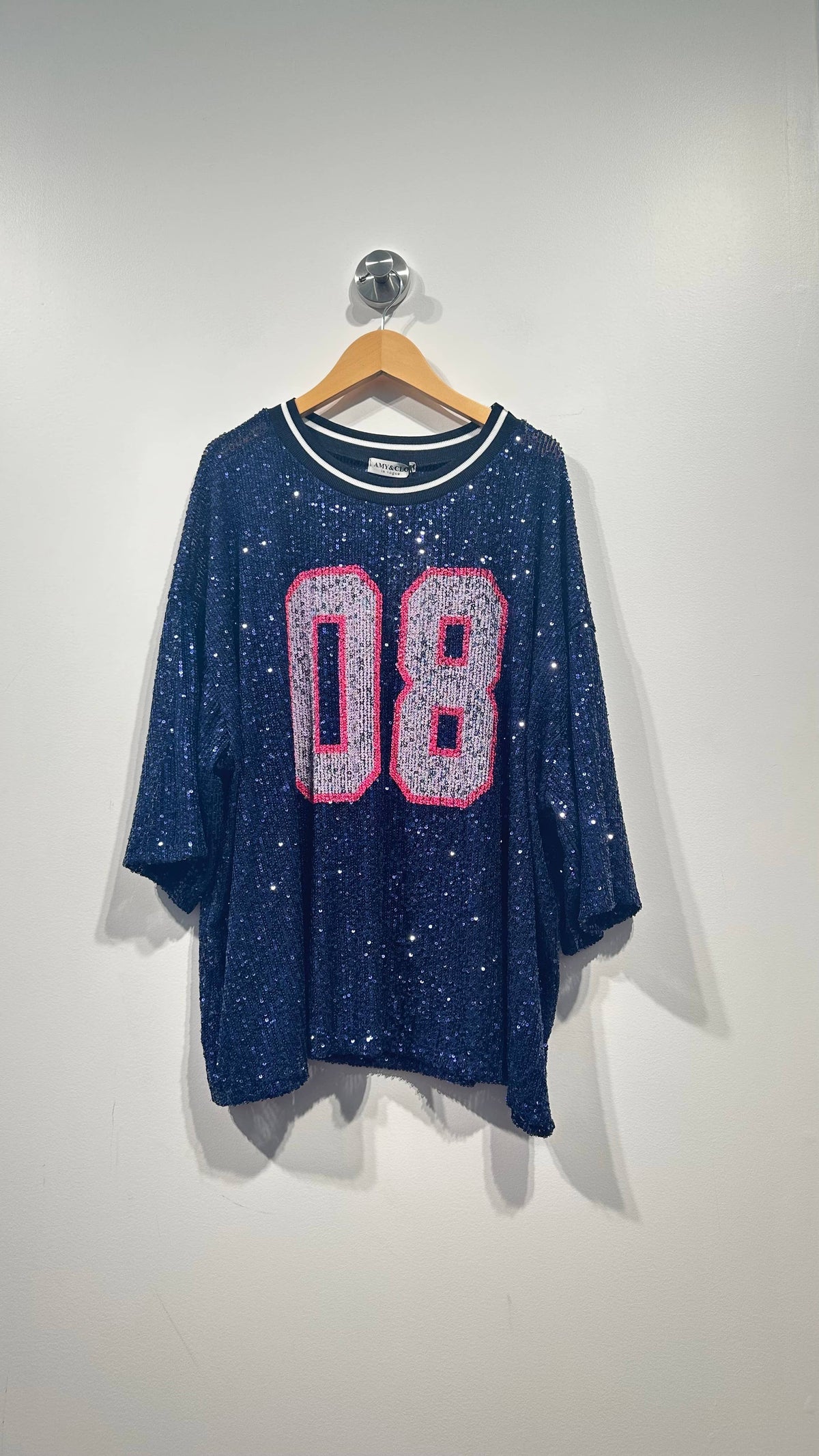 OVERSIZED 08 MARINEBLÅ Paliet Top str 42 - 48