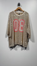 OVERSIZED 08 SØLV Paliet Top