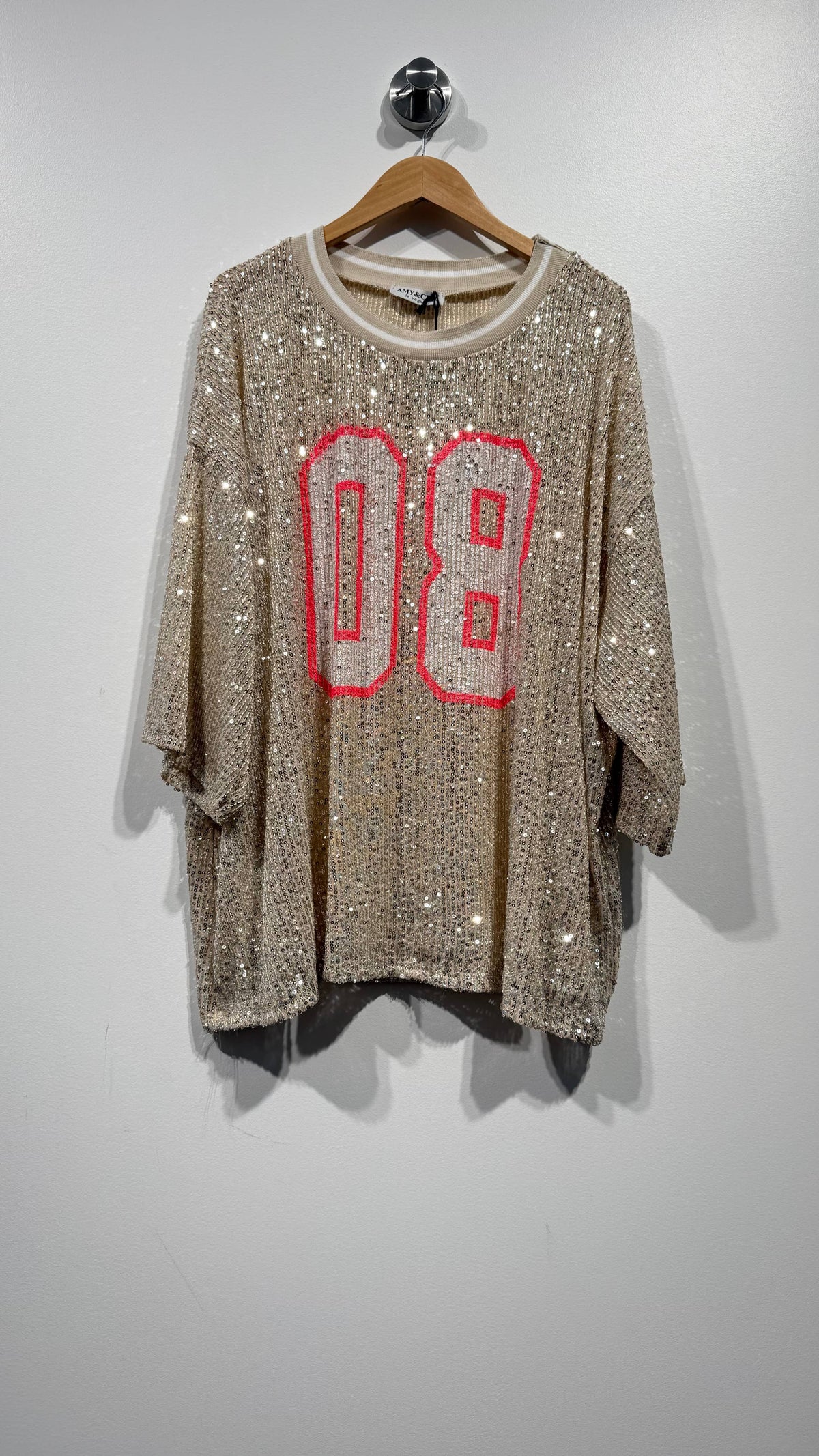 OVERSIZED 08 SØLV Paliet Top