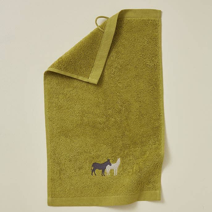 Olivenmarken grønt gæstehåndklæde 30x50