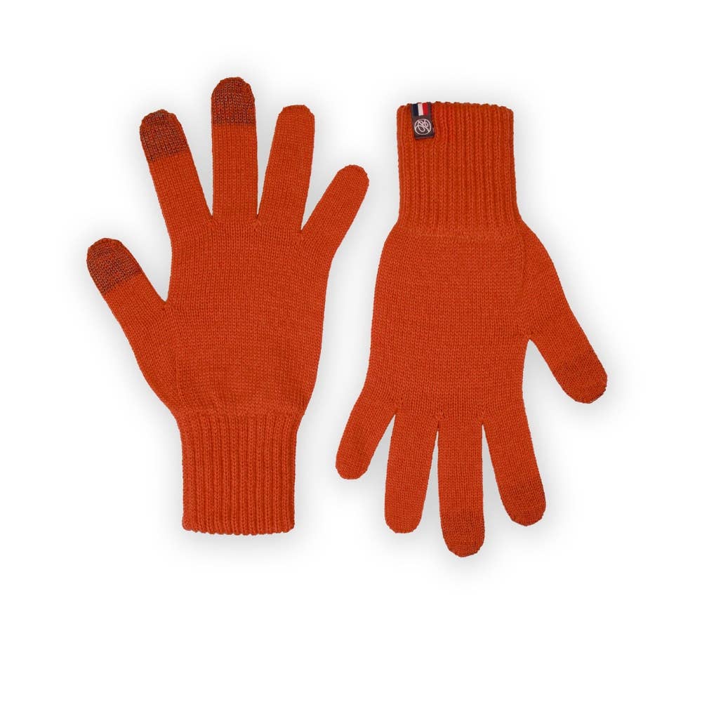 Orange uldhandsker S/M med touchscreen