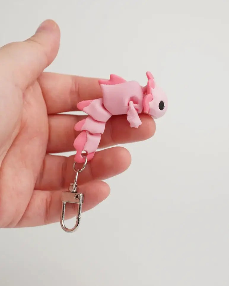 PINK AXOLOTL Antistress Nøglering fidget toy 3d