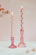 PINK HJERTE LED Stearinlys