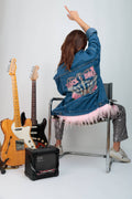 PINK ROCK & ROLL FEATHER Denimjakke