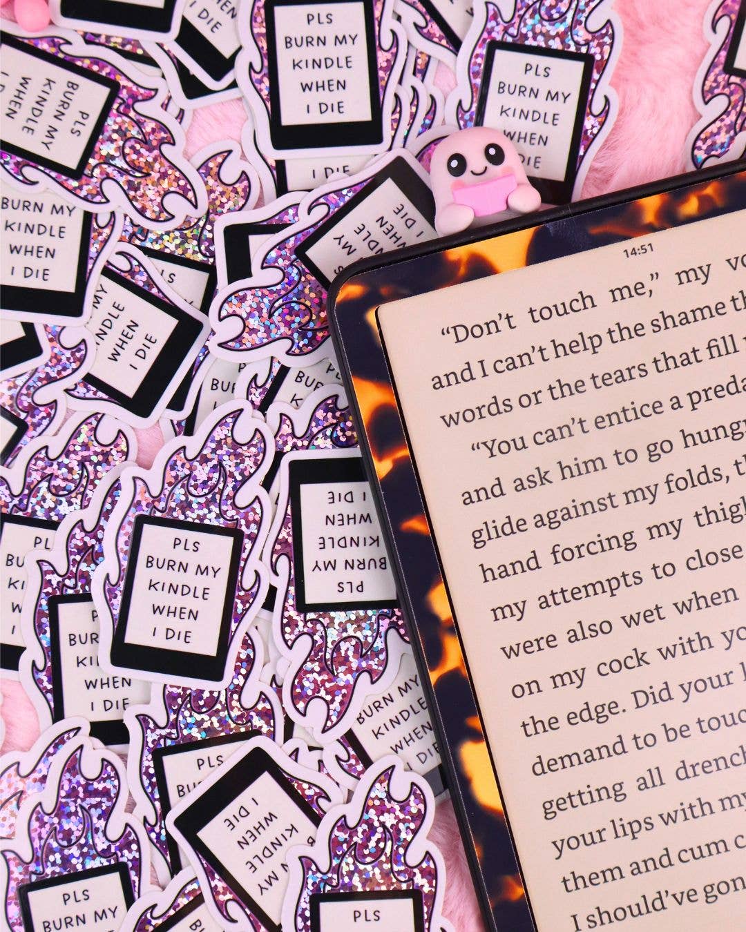 PLS BURN MY KINDLE WHEN I DIE Klistermærke Vandfast