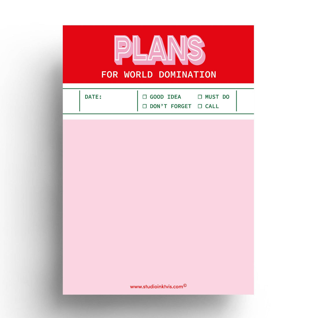 Plans for World Domination notesblok A6