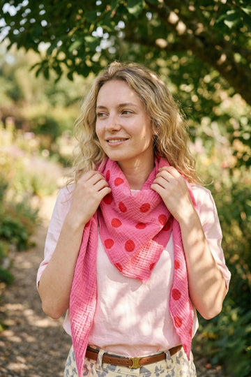 ROSE PINK POLKA Tørklæde