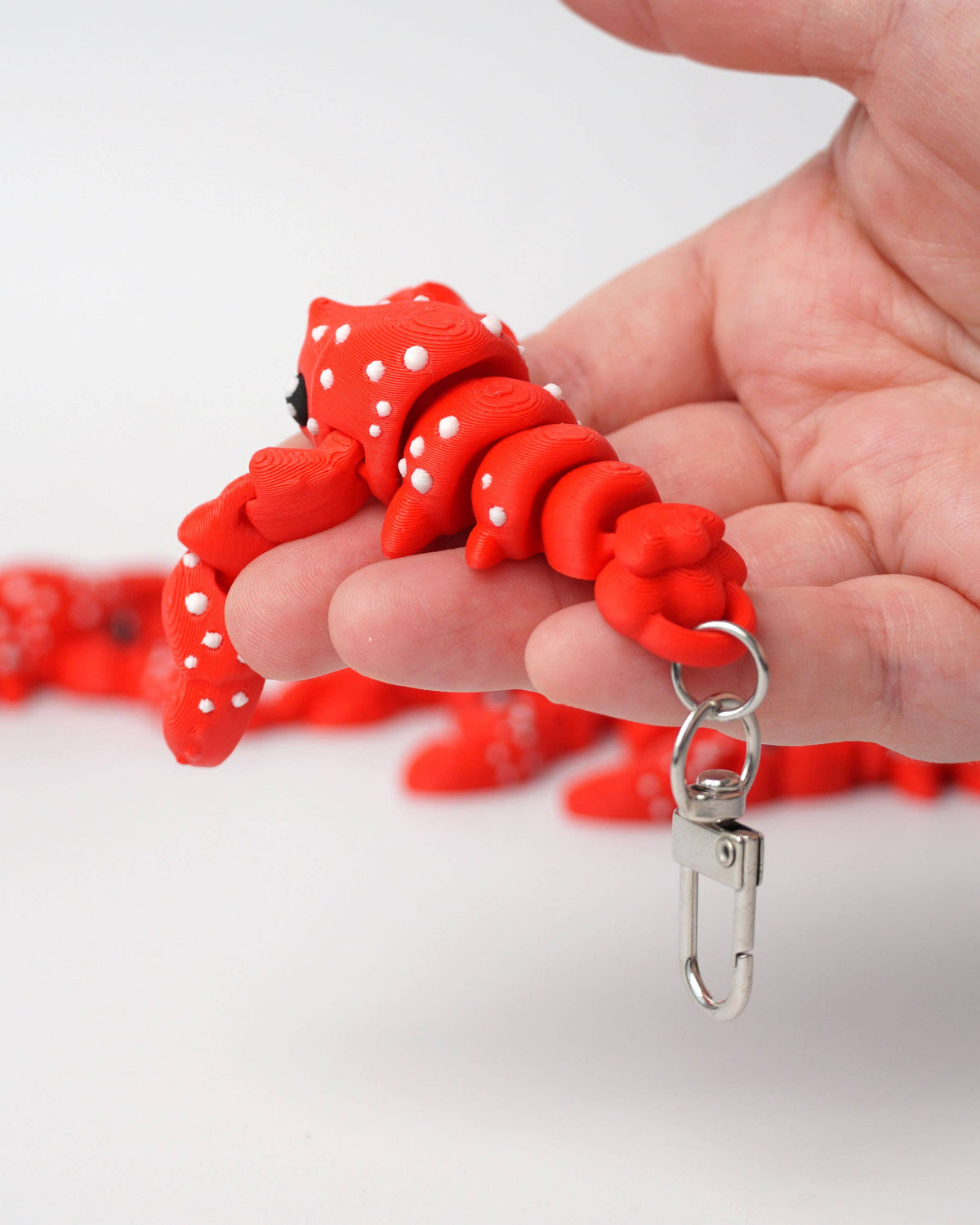 RØD HUMMER Antistress Nøglering fidget toy 3d printet