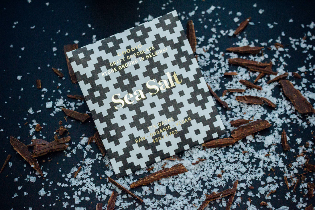 SEA SALT Økologisk Mørk Chokolade 77% fra Goodio