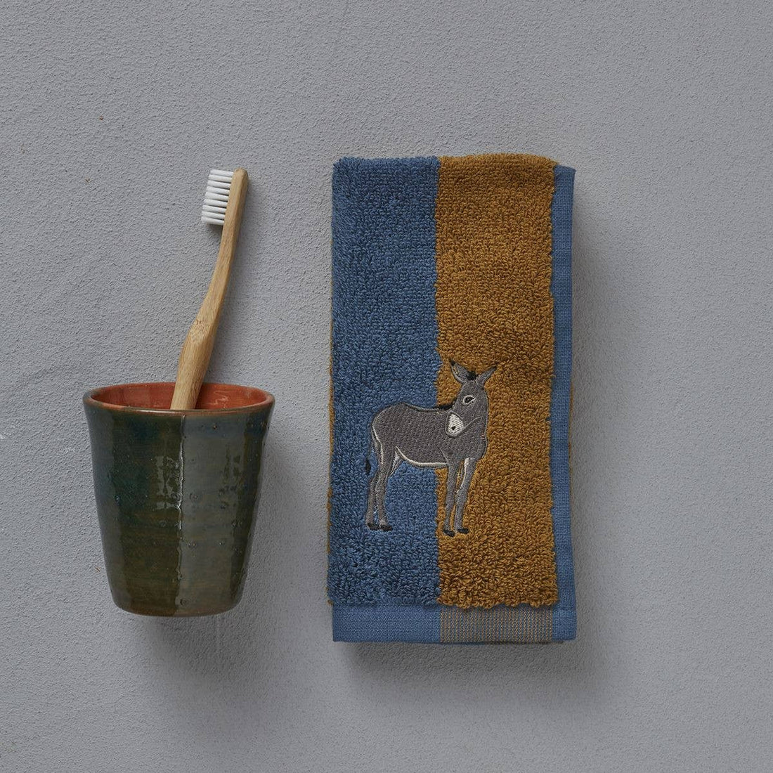 ÆSEL Blå & Brun Vaskeklud 30×30 cm