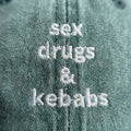 SEX DRUGS & KEBABS Grøn Broderet Kasket økologisk bomuld