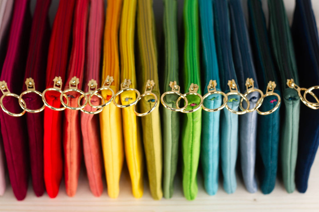 SMILE Makeuptaske i grønt velour