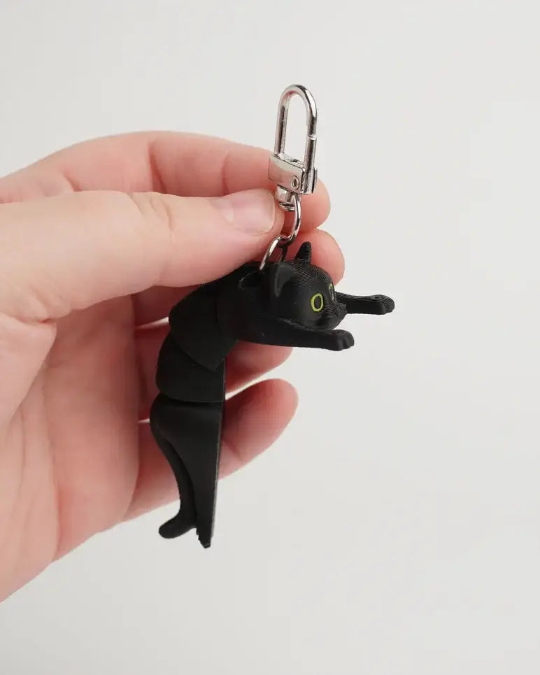 SORT KAT Antistress Nøglering 3d fidget