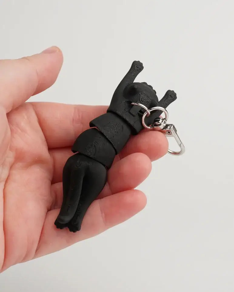 SORT KAT Antistress Nøglering fidget