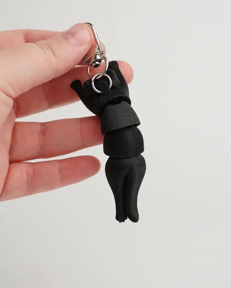 SORT KAT Antistress Nøglering fidget adhd