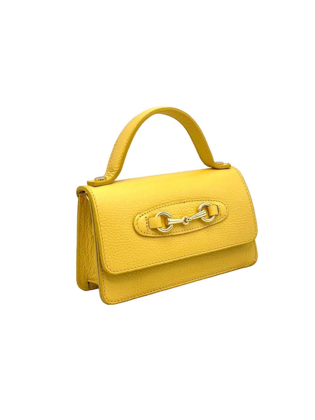 SUIE VALENTINI GUL CROSSBODY Lædertaske Med Hestebid, håndtag og kæde