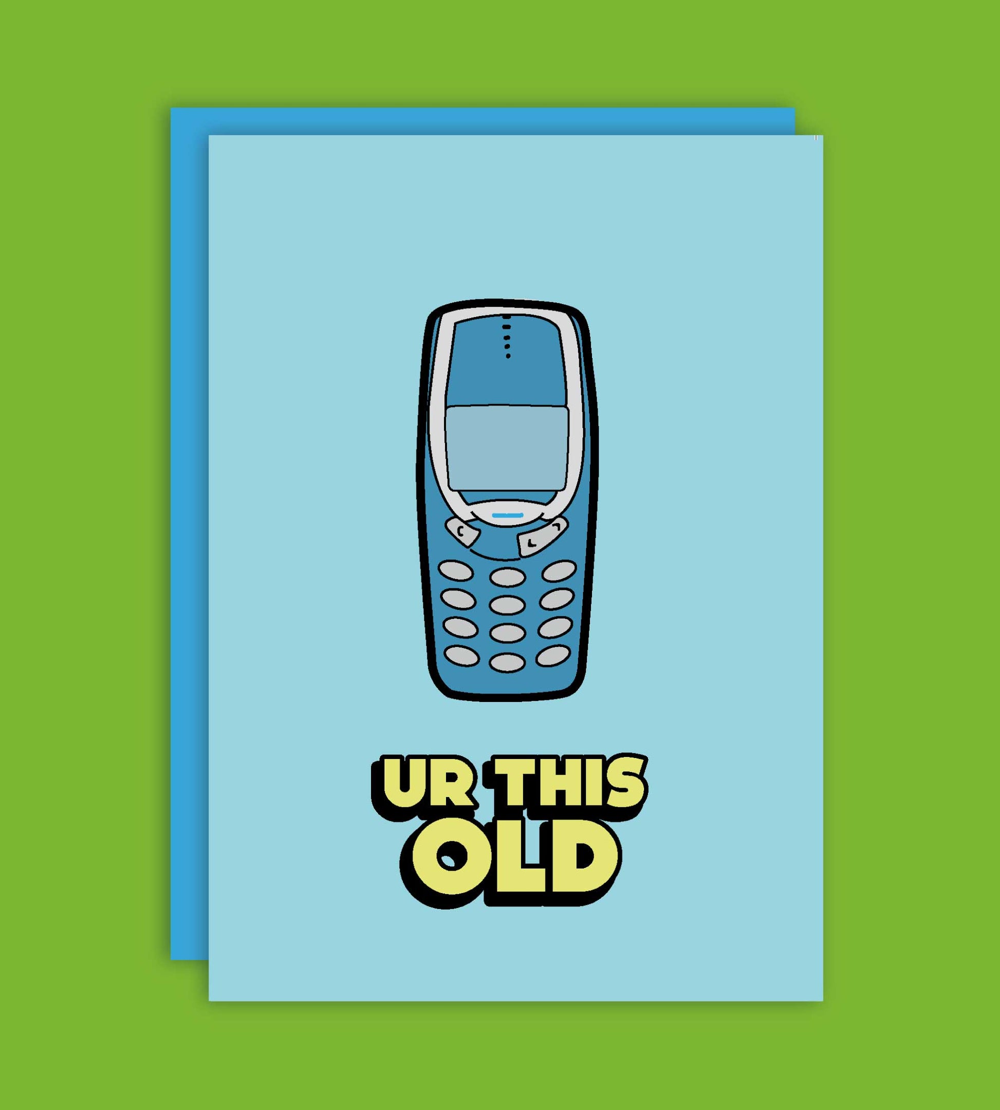 Sjovt retro fødselsdagskort med Nokia 3310