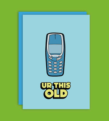 Sjovt retro fødselsdagskort med Nokia 3310