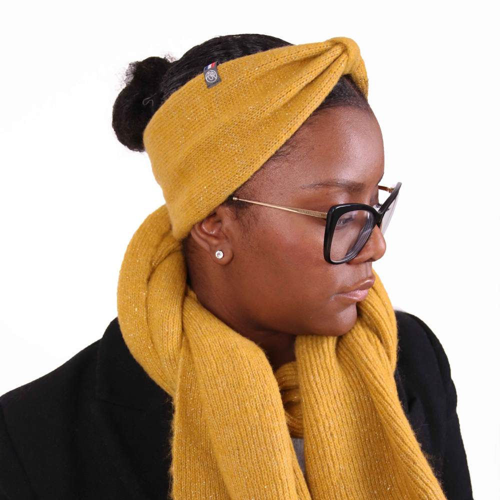 NATACHA gult glitter pandebånd