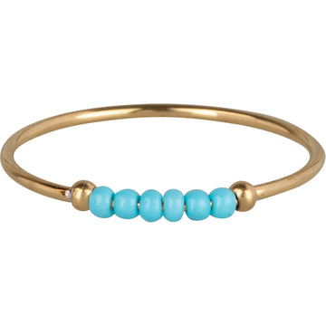 Turkis Guldbelagt Antistress Ring
