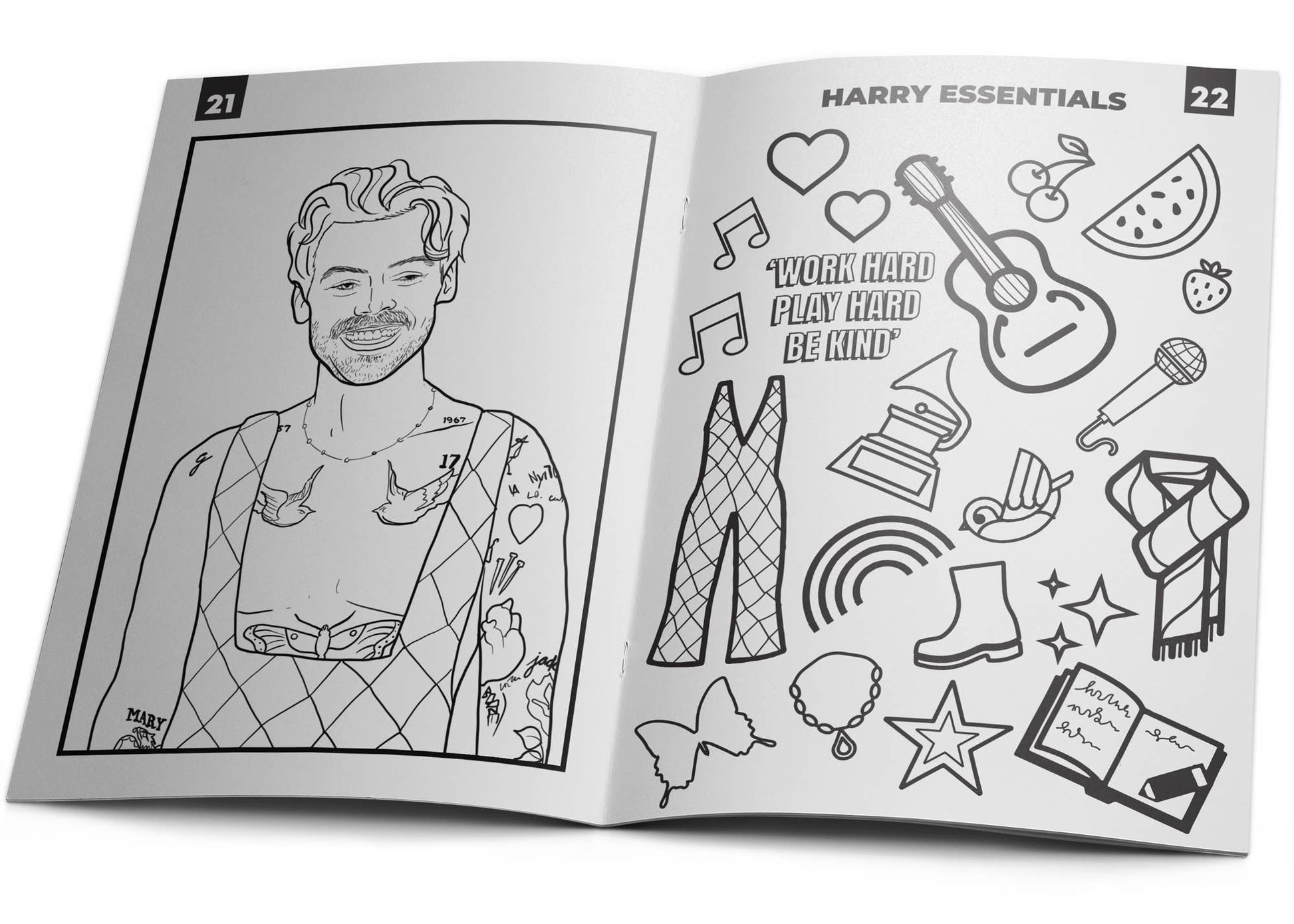 Uofficiel Harry Styles malebog i kompakt format