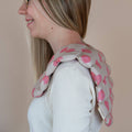 Varmepude til mikroovn med pink smiley-design