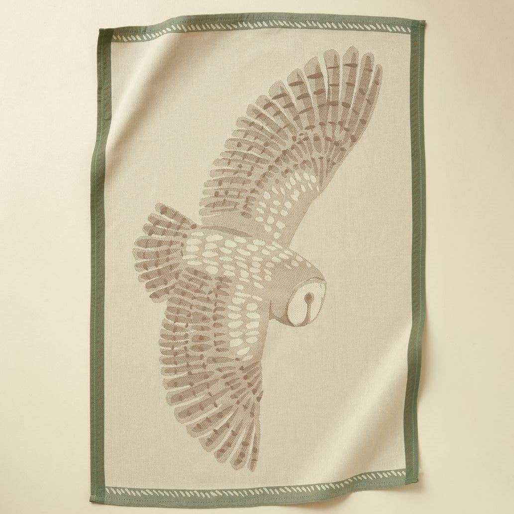 Viskestykke med lys ugle