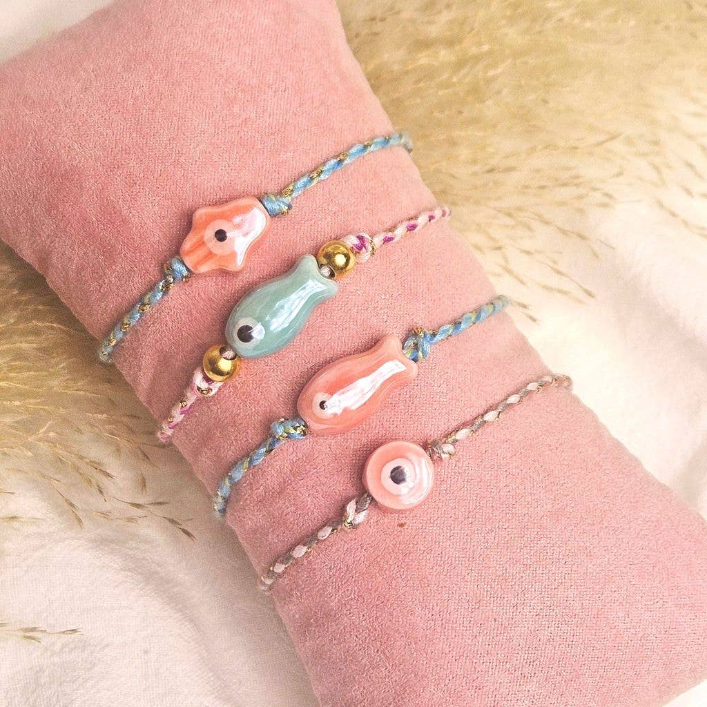 PINK HAMSAHÅND Charm Armbånd