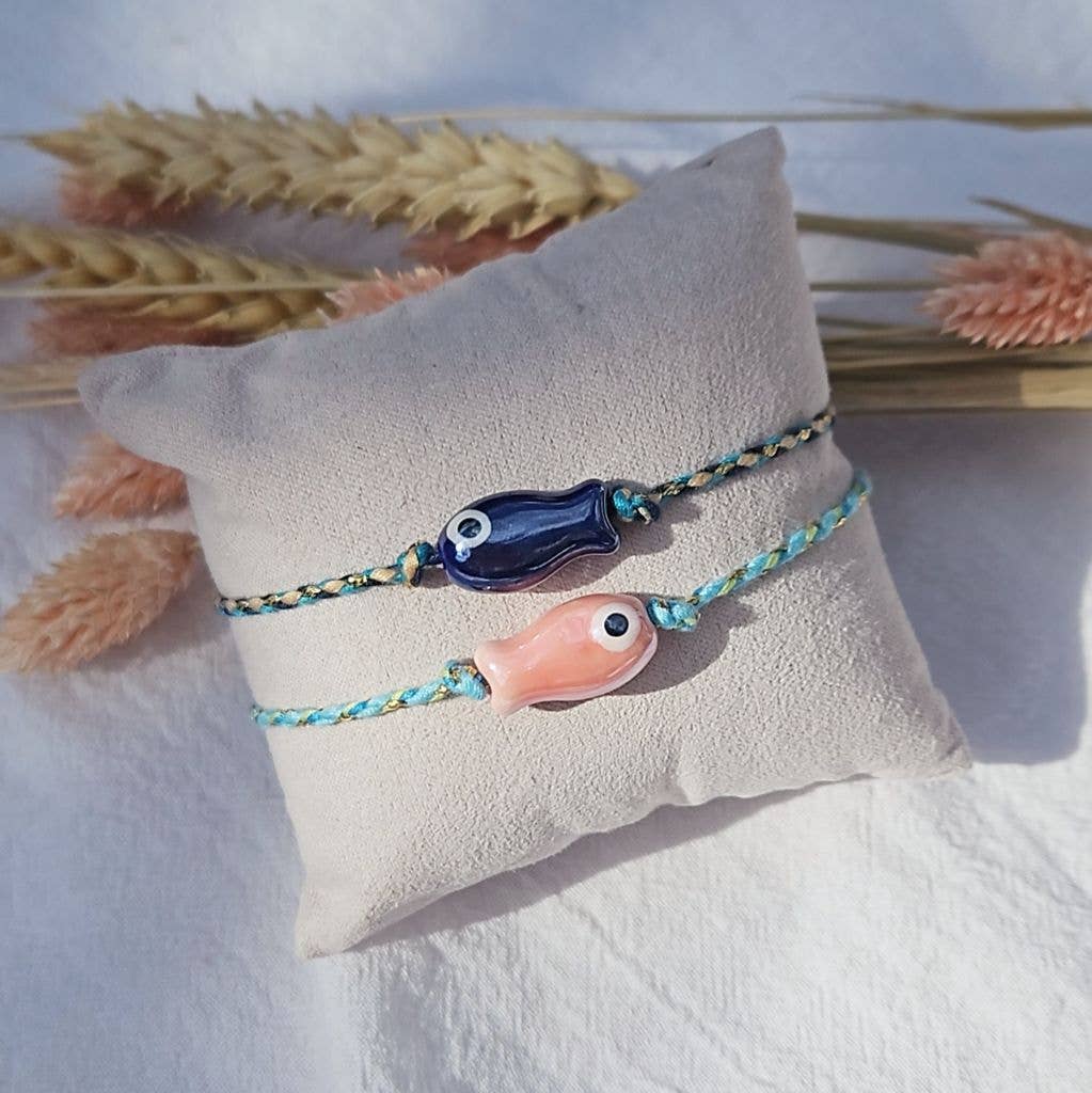 MØRKEBLÅ FISK Charm Armbånd