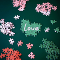 LOVE IS IN THE AIR Puslespil med 500 brikker – tekstsektion med løse brikker