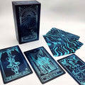 blå luksus mystical holografiske tarotkort