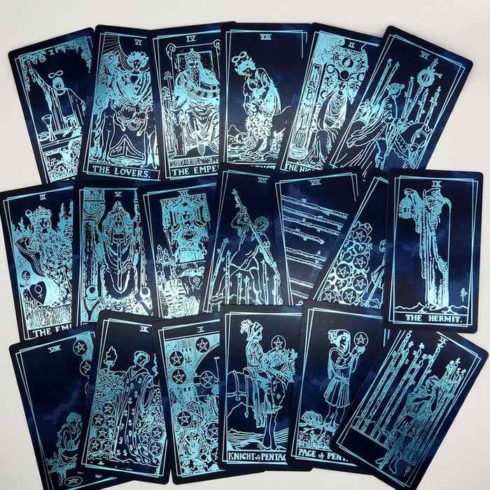 blå luksus tarotkort rider waithe