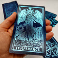 blå mystical holografiske tarotkort