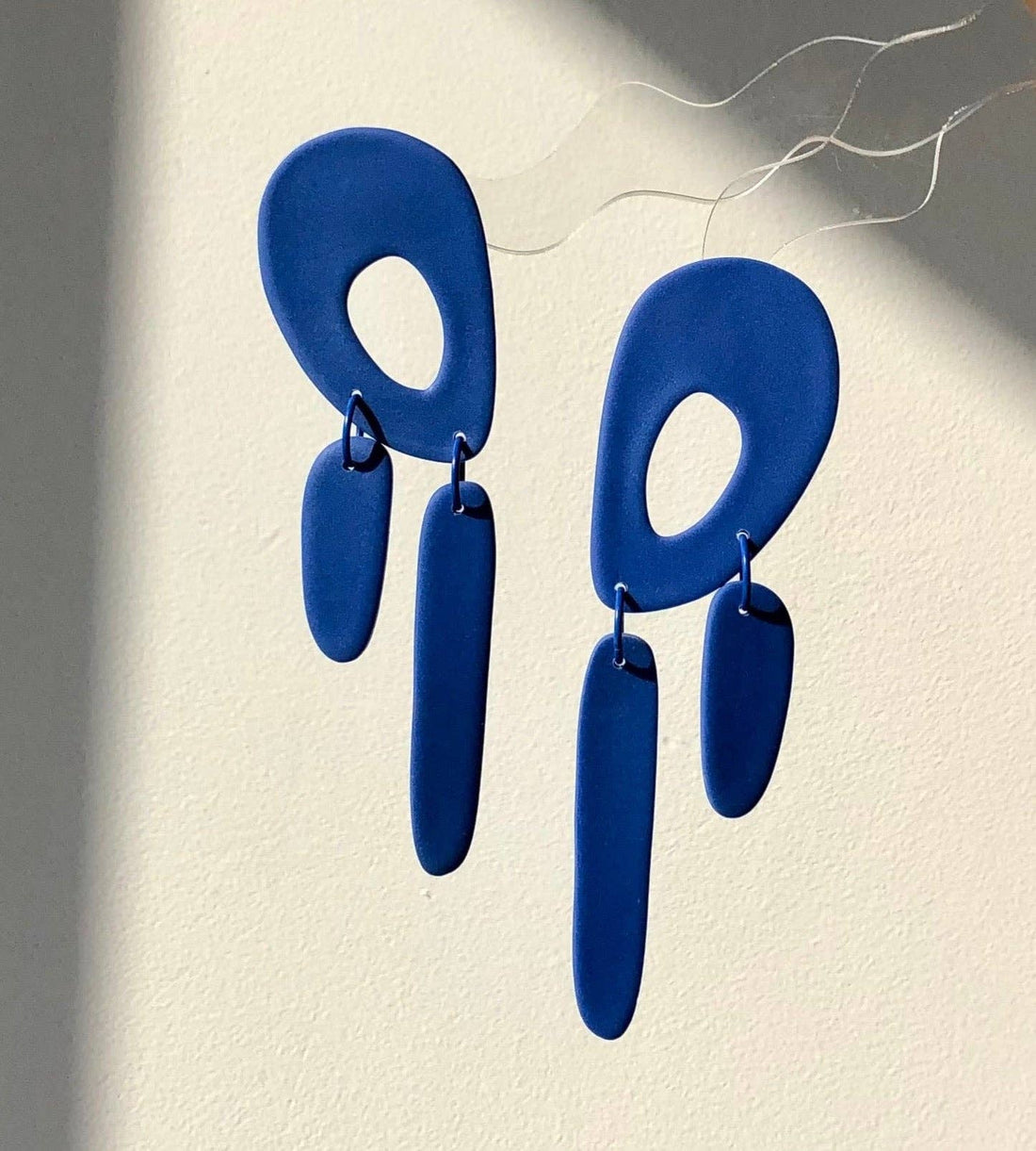 blå statement øreringe store