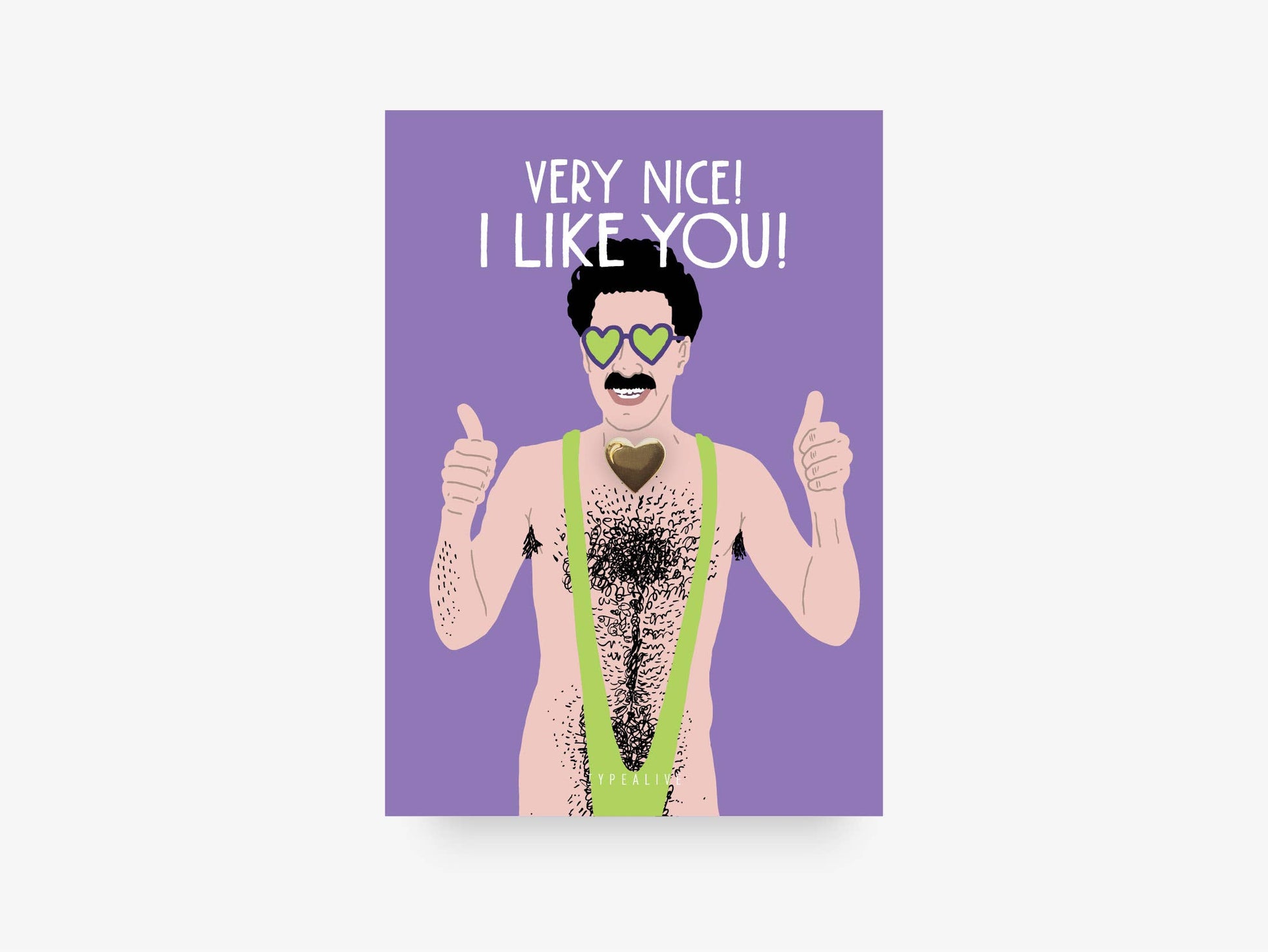 borat hjerte pin sjov