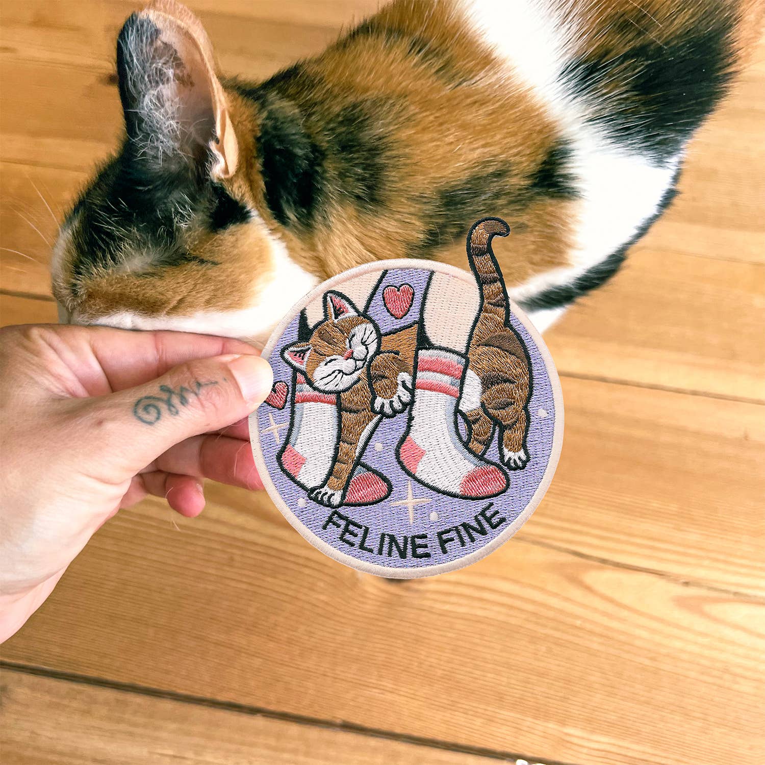 feline fine katte strygemærke