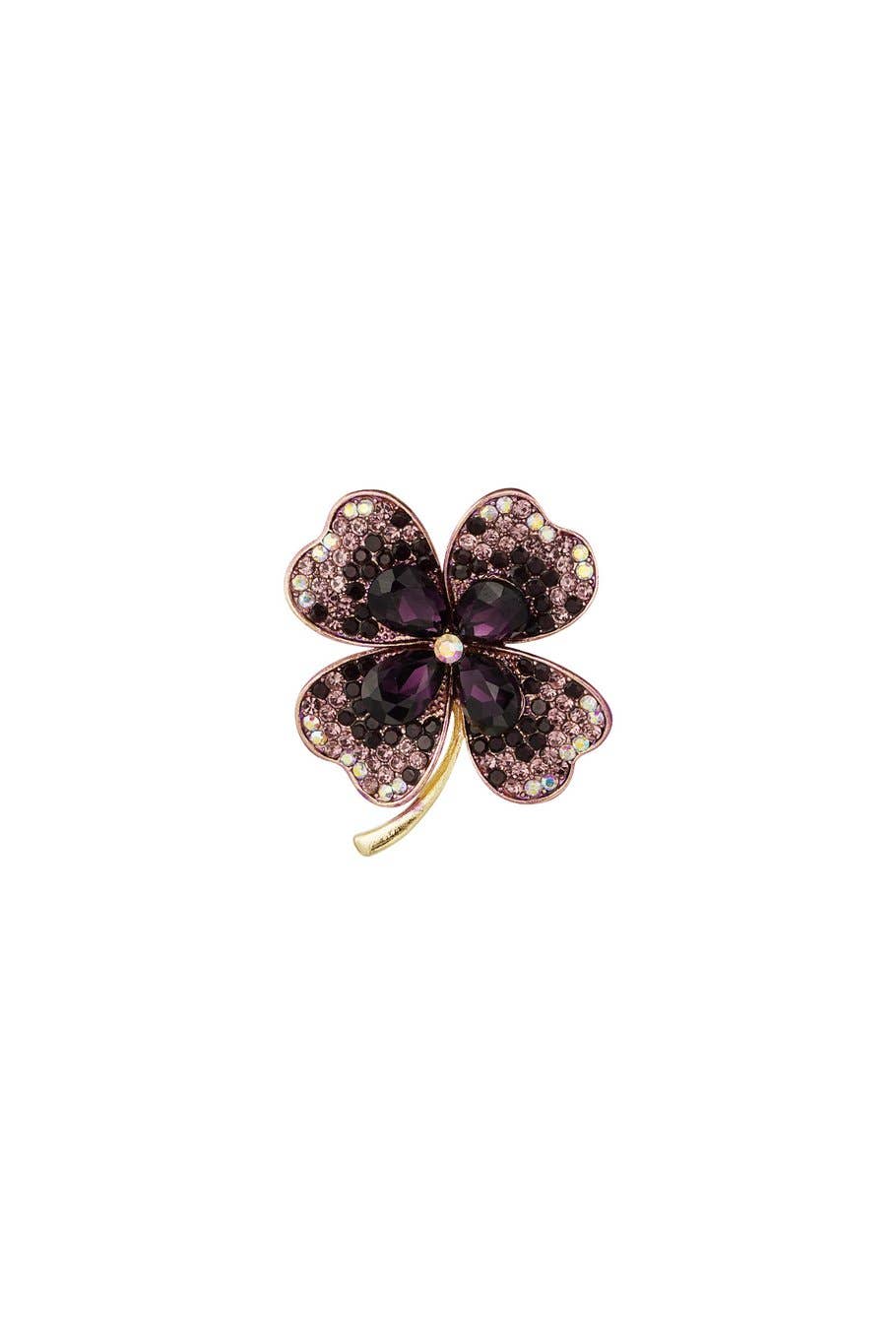 firkløver broche lilla