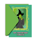 grønt wicked fødselsdagskort med elphaba