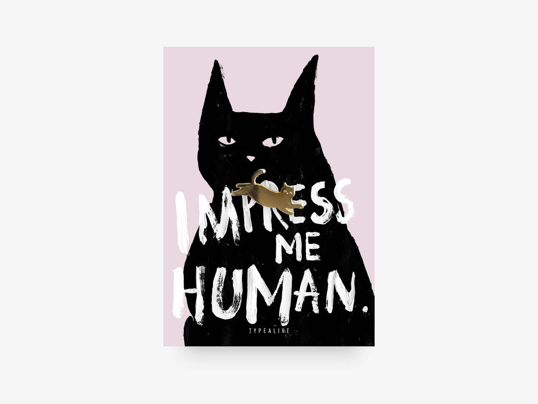 kat pin på denimjakke til katteelsker