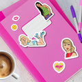 klistermærker til notesbog med Taylor Swift, Rihanna, Chappell Roan, Lady Gaga, Olivia Rodrigo, Ariana Grande og Sabrina Carpenter
