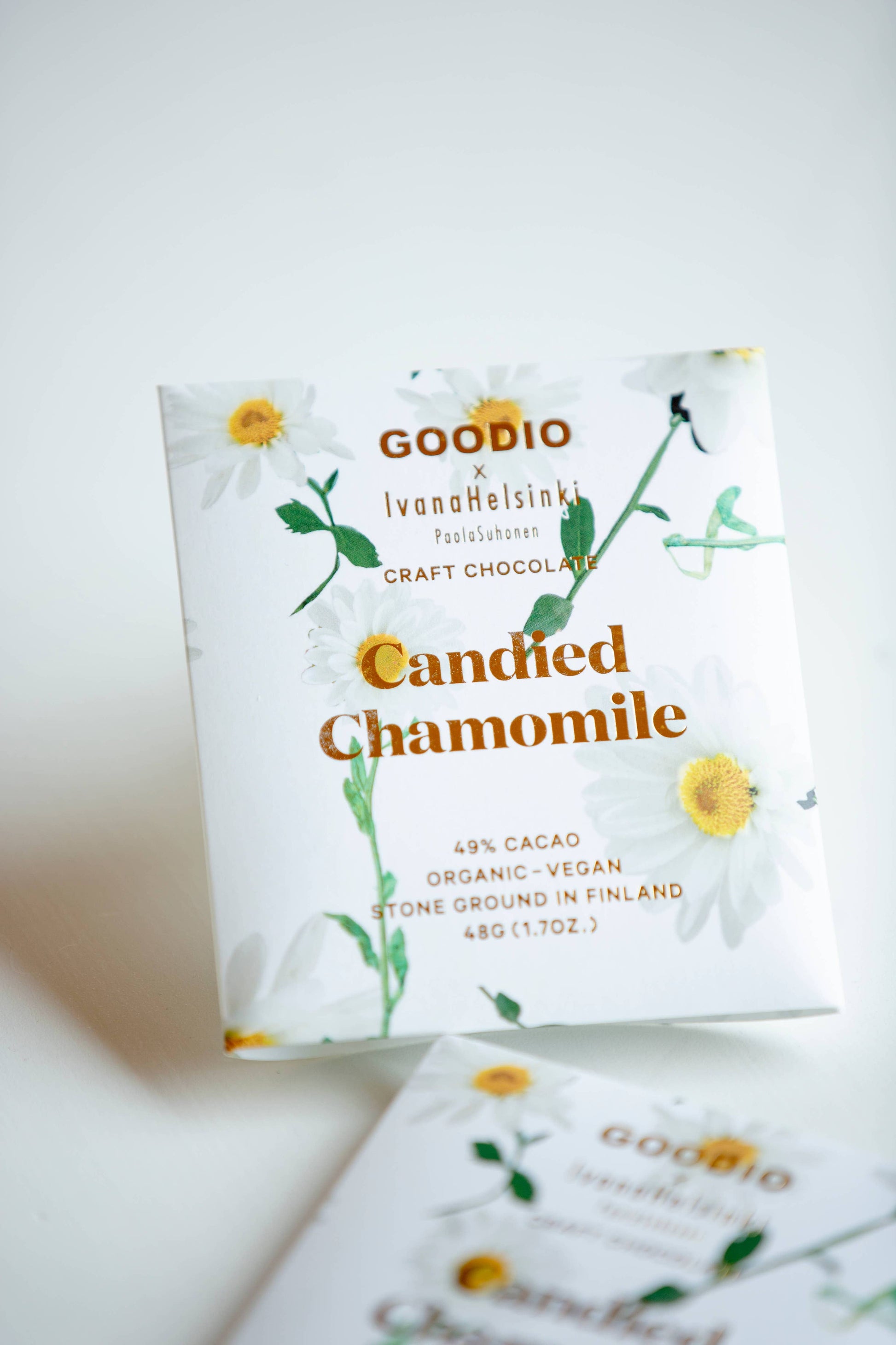 Øko Candied Chamomile Vegansk Mørk Chokolade 49%