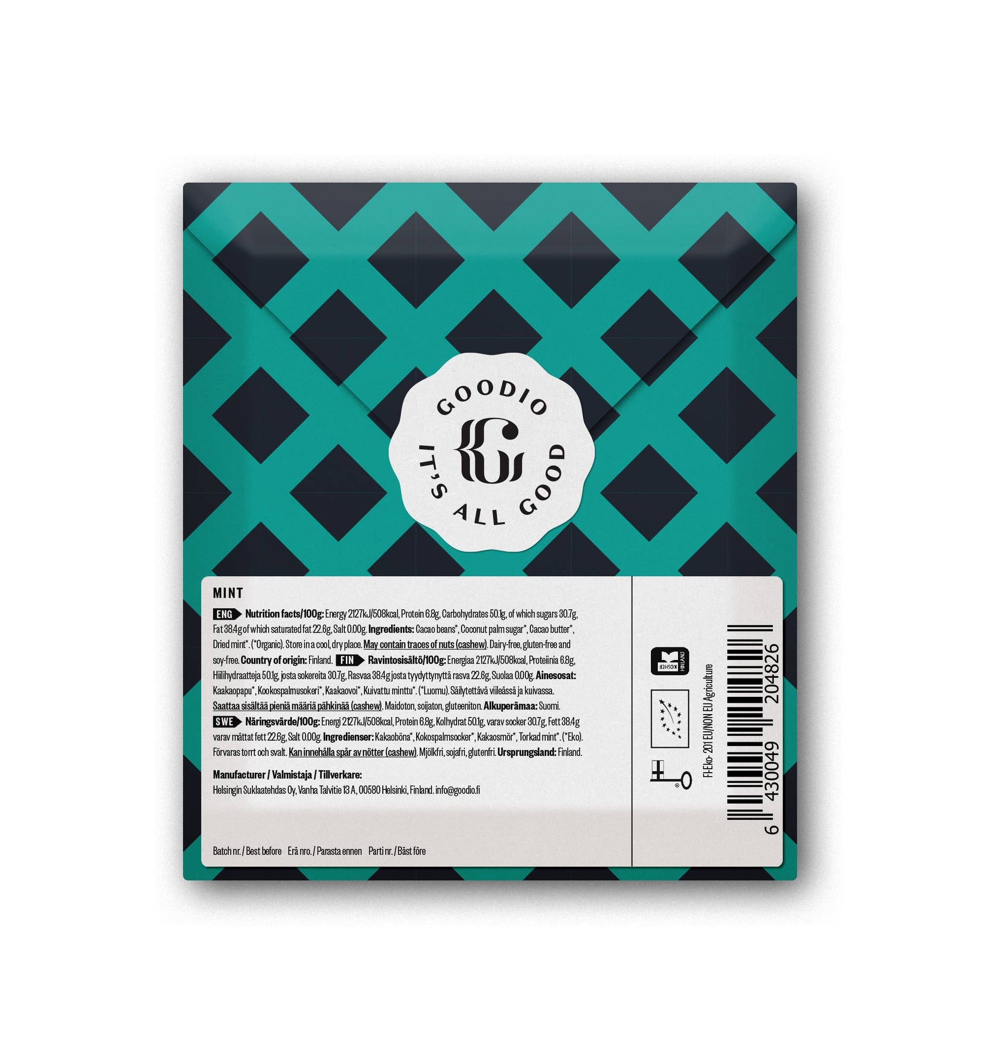 Økologisk Mint Mørk Chokolade 65%