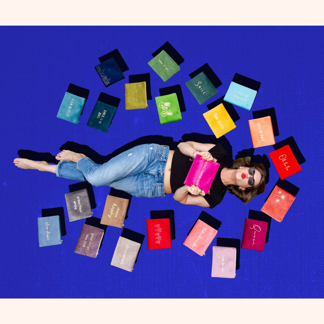 BEyouTIFUL velour dusty rose makeuptaske