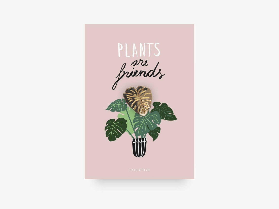 monstera pin på denimjakke til planteelsker