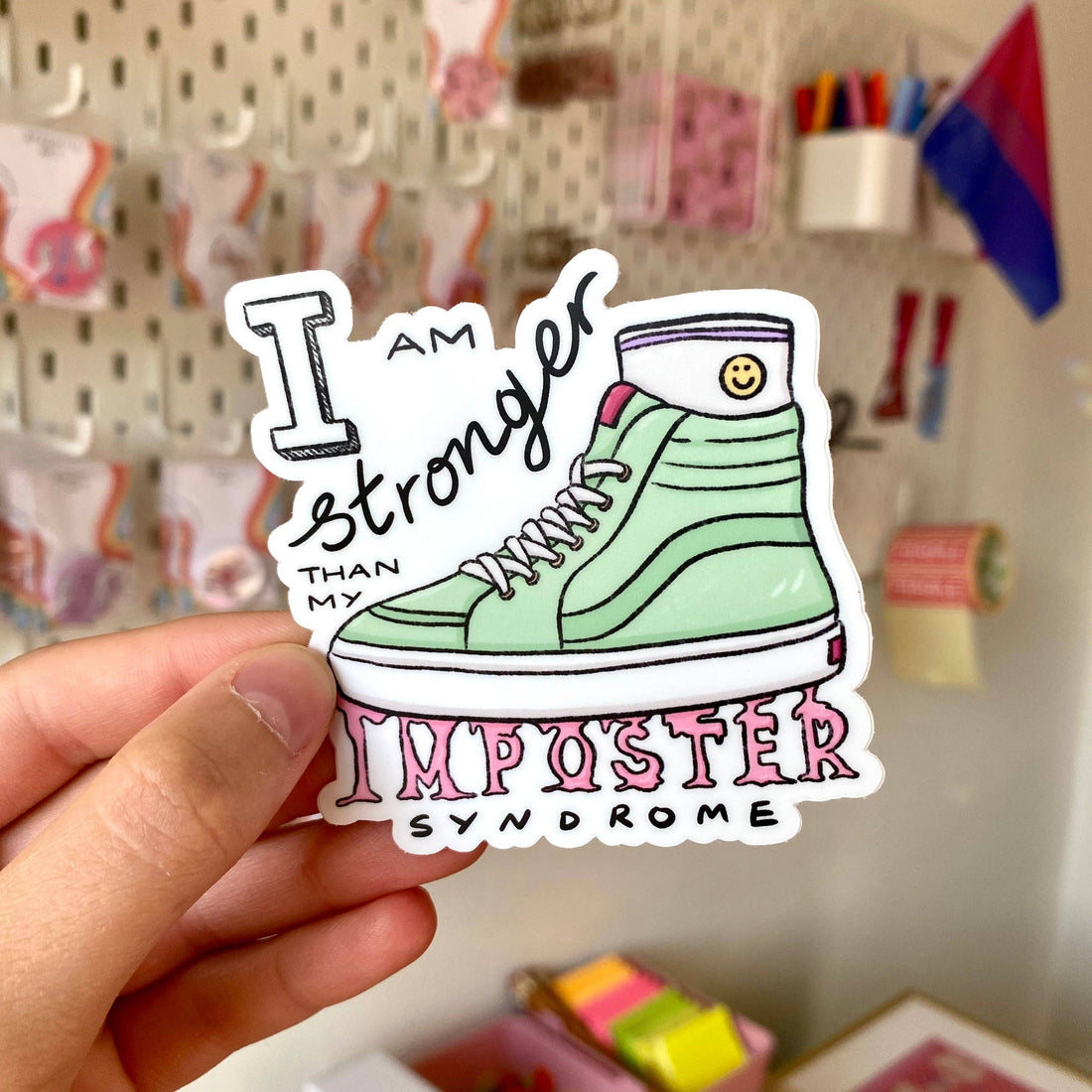 motiverende klistermærke på laptop til studie