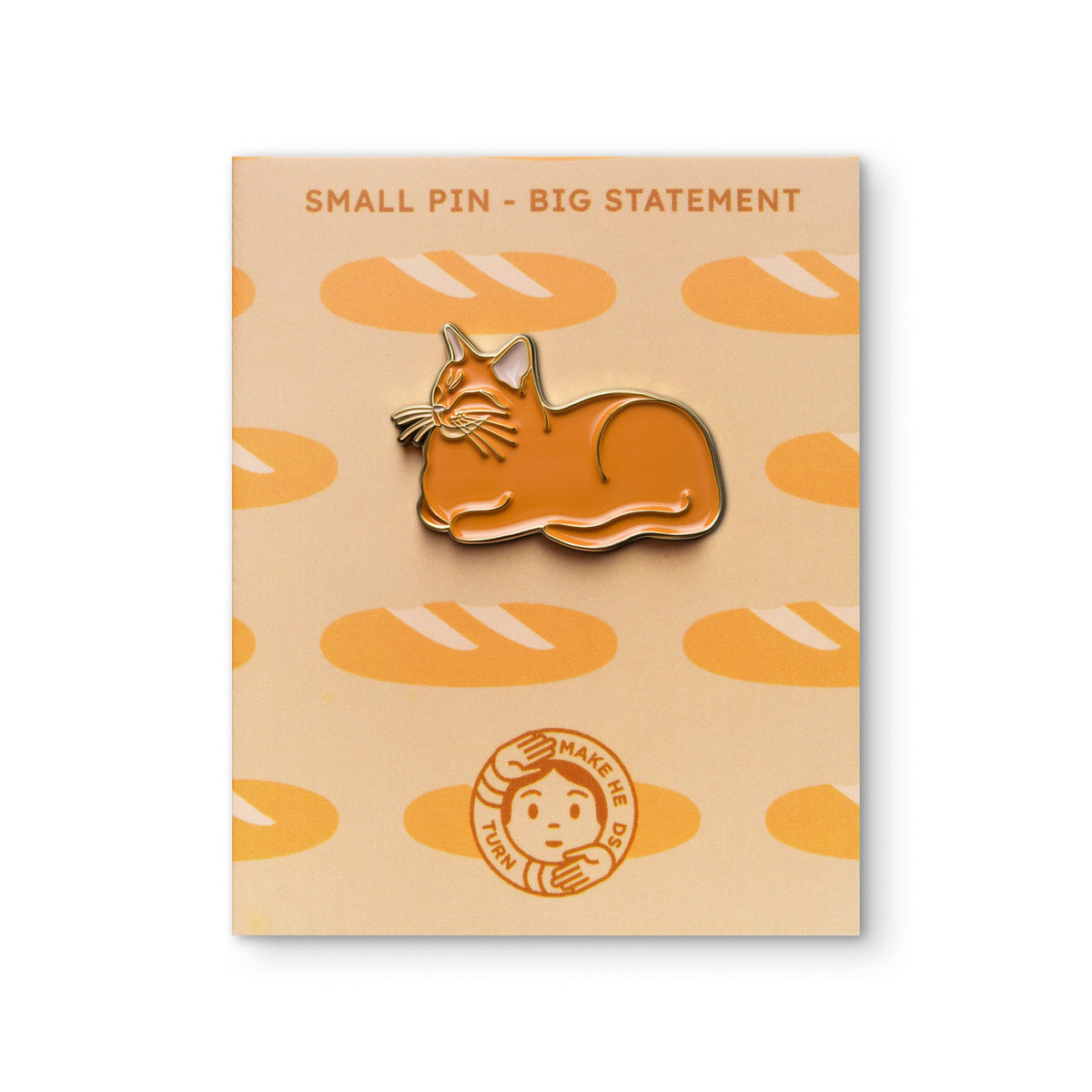 orange kat CAT LOAF Pin til jakke